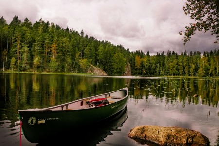 Finland Lake And Boat